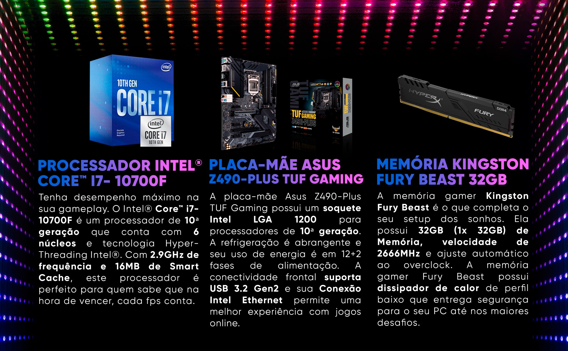 PC Gamer Intel® Core™ i7-10700F 2.9GHz 32GB 2TB + SSD 480GB RTX 3070 OC 8GB Windows 11 Home
